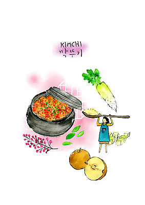 전신 PSD 여자 한식 음식 잎 일러스트 붓터치 김치 수채화 한국 한명 들기 사람 성인 숟가락 배 무 깍두기 뚝배기 돌솥 성인여자한명만 국내일러스트 식물 1 아시아 과일 모션 뿌리채소 수저 여자한명만 성인여자만 파일형식