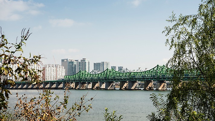 포토 JPG 주간 나무 구름 하늘 서울 한국 빌딩 사람없음 야외 도시풍경 도시 강가 한강 한강철교 국내포토 자연요소 식물 아시아 풍경 건물 강 다리_건축물 랜드마크 파일형식