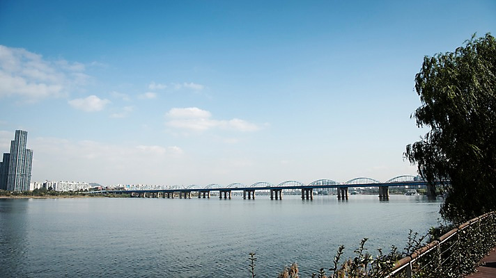 포토 JPG 주간 나무 구름 하늘 서울 한국 빌딩 사람없음 야외 도시풍경 도시 강가 한강 동작대교 국내포토 자연요소 식물 아시아 풍경 건물 강 다리_건축물 랜드마크 파일형식