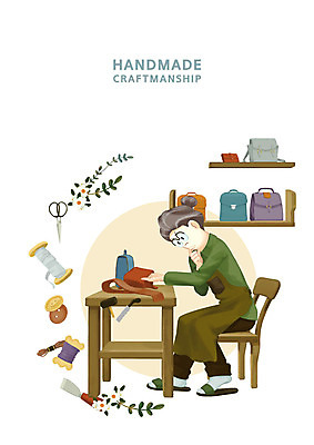 전신 PSD 여자 노년 안경 의자 가방 일러스트 단추 선반 슬리퍼 가위 종류 한명 사람 앉기 갈색 앞치마 핸드백 공구 작업실 가죽 공예 책상 실타래 장인 가죽공예 장인정신 핸드메이드 노인여자한명만 국내일러스트 1 잡화 컬러 가구 신발 모션 문구용품 성인 취미 도구 여자한명만 노인여자만 파일형식