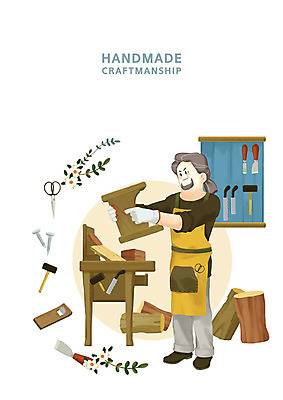 전신 PSD 나무 노년 남자 가구 일러스트 가위 한명 사람 목재 갈색 공구 못 제조 망치 책상 목공예 장인 목재가구 장인정신 핸드메이드 노인남자한명만 국내일러스트 식물 1 컬러 생활용품 재료 문구용품 성인 도구 공예 남자한명만 노인남자만 파일형식