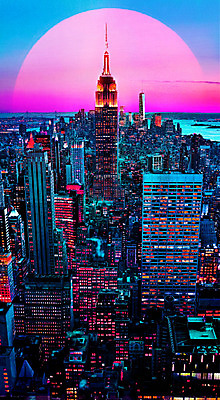 PSD 편집이미지 해외풍경 도로 야경 빌딩 사람없음 빛 도시풍경 컬러풀 탑 달 도시 화려 모던 뉴욕 네온 네온아트 이미지편집 자연요소 해외 건축물 길 컬러 컨셉 교통시설 풍경 건물 미국 야간 파일형식 풍경_경치