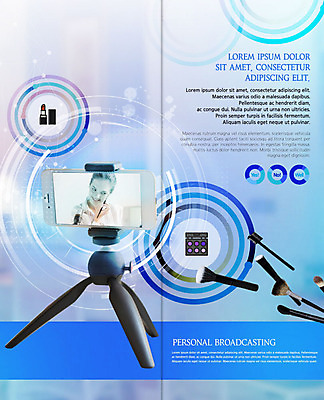 PSD 서양인 외국인 템플릿 표지디자인 북디자인 출판디자인 여자 내지 리플렛 2단접지 북커버 한명 사람 팜플렛 상반신 20대 성인 파란색 스마트폰 화장품 립스틱 방송 영상 삼각대 동영상 메이크업브러쉬 성인여자한명만 뷰티크리에이터 1인미디어 이미지템플릿 1 컬러 인종 청년 핸드폰 스마트기기 뷰티 붓 여자한명만 성인여자만 파일형식 크리에이터