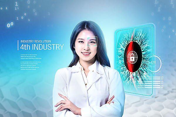 PSD 편집이미지 여자 산업 미래 정보기술 한명 사람 상반신 20대 성인 앞모습 파란색 팔짱 한국인 과학기술 실험복 연구원 눈동자 보안 IT산업 데이터베이스 안구 성인여자한명만 홍채인식 4차산업 미래산업 이미지편집 직업 1 뷰포인트 컬러 컨셉 모션 기술 안전 동양인 청년 신체부위 눈_신체부위 가운 생체인식기술 여자한명만 성인여자만 파일형식