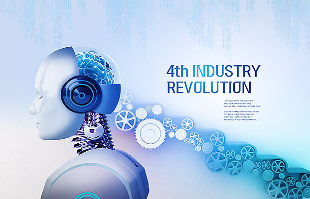 PSD 편집이미지 산업 미래 정보기술 사람없음 파란색 계단 과학기술 로봇 뇌 톱니바퀴 IT산업 4차산업 미래산업 AI_인공지능 이미지편집 컬러 컨셉 기술 파일형식