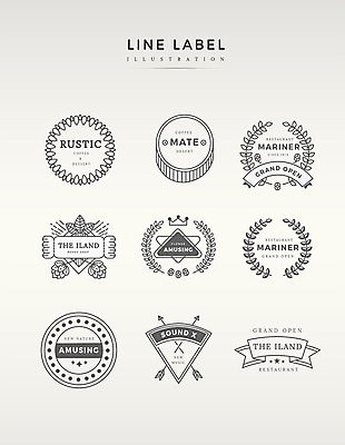 도형 영어 꽃 선 라인일러스트 일러스트 나뭇잎 왕관 화살 프레임 사람없음 세트 라벨 회색 국내일러스트 AI파일 식물 문자 컬러 잎 파일형식 벡터