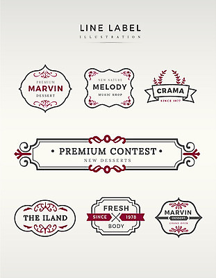 도형 영어 리본 선 라인일러스트 일러스트 나뭇잎 프레임 사람없음 빨간색 세트 라벨 회색 당초문 국내일러스트 AI파일 문자 문양 컬러 잎 파일형식 벡터