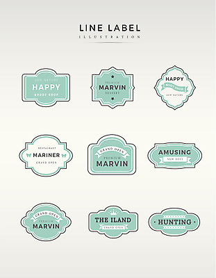 도형 영어 별 리본 선 라인일러스트 일러스트 왕관 프레임 사람없음 세트 라벨 회색 민트색 국내일러스트 AI파일 자연요소 문자 컬러 파일형식 벡터