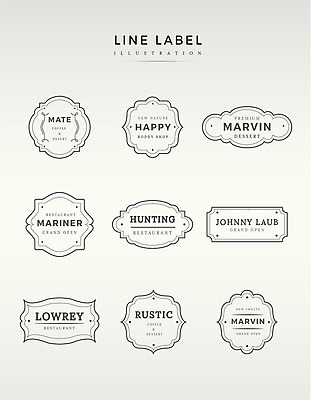 도형 영어 선 라인일러스트 일러스트 프레임 사람없음 세트 라벨 회색 국내일러스트 AI파일 문자 컬러 파일형식 벡터