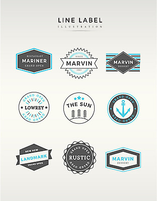 도형 영어 별 선 하늘색 라인일러스트 일러스트 프레임 사람없음 세트 라벨 회색 닻 국내일러스트 AI파일 자연요소 문자 컬러 파란색 파일형식 벡터