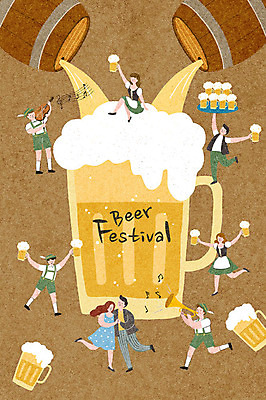 전신 PSD 여자 남자 문화 연주 데이트 일러스트 놀이 문화예술 맥주 생맥주 사람 이벤트 여러명 성인 축제 공연 거품 붓기 전통의상 나팔 바이올린 즐거움 맥주잔 맥주통 지역축제 대한민국축제 국내일러스트 전통 감정 악기 음악 다수 술잔 모션 현악기 주류 파일형식