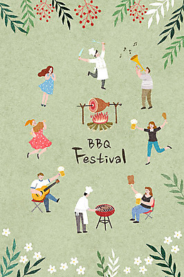 전신 PSD 여자 남자 꽃 문화 잎 일러스트 자연 놀이 문화예술 맥주 육류 사람 앉기 이벤트 여러명 성인 초록색 요리사 축제 춤 모닥불 조리복 바비큐 나팔 즐거움 바베큐그릴 지역축제 대한민국축제 국내일러스트 식물 직업 감정 악기 음식 컬러 다수 유니폼 식재료 모션 불 주류 그릴 생태계 파일형식