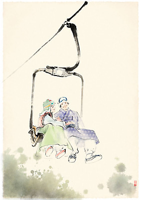 전신 PSD 커플 여자 남자 행복 겨울 일러스트 캘리그라피 레저 붓터치 스키장 고글 미소 사람 성인 취미 두명 초록색 한복 즐거움 번짐 리프트 성인만 국내일러스트 한국전통 계절 감정 컬러 관계 표정 전통의상 파일형식 효과