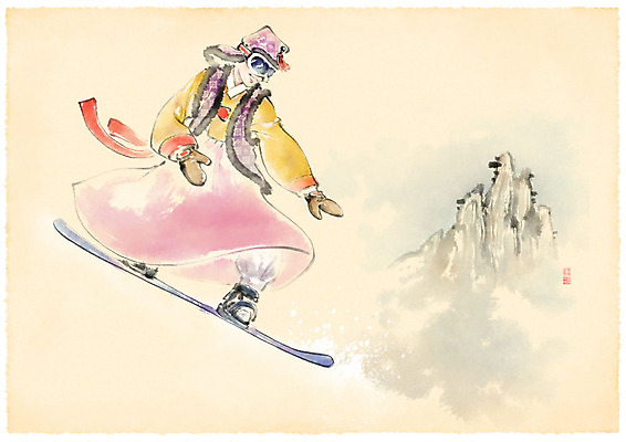 전신 PSD 여자 분홍색 장갑 겨울 일러스트 캘리그라피 레저 붓터치 스키장 고글 산 한명 사람 성인 취미 노란색 스노우보드 한복 즐거움 번짐 성인여자한명만 국내일러스트 1 한국전통 잡화 계절 감정 컬러 보드_스포츠 전통의상 여자한명만 성인여자만 파일형식 효과