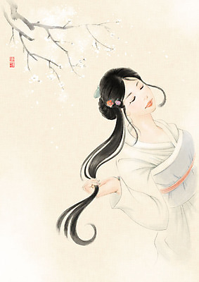 PSD 나무 여자 일러스트 캘리그라피 붓터치 한명 사람 상반신 성인 뷰티 노란색 머리카락 만지기 잡기 한복 매화 번짐 비녀 꽃가지 머리결 성인여자한명만 국내일러스트 식물 1 한국전통 꽃 컬러 모션 전통소품 머리 나뭇가지 전통의상 여자한명만 성인여자만 파일형식 효과 헤어액세사리