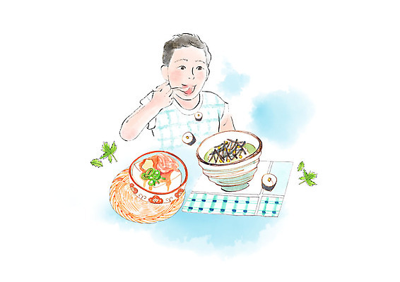 PSD 남자 잎 일본문화 일러스트 수채화 요리 한명 미소 사람 상반신 성인 일본 식탁보 덮밥 일본음식 성인남자한명만 국내일러스트 식물 1 동양문화 아시아 음식 외국문화 표정 남자한명만 성인남자만 파일형식