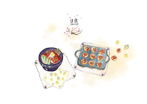 PSD 일본문화 일러스트 수채화 요리 사람없음 벚꽃 식탁보 벚나무 장어 냅킨 덮밥 타코야키 장어덮밥 일본음식 국내일러스트 나무 동양문화 꽃 음식 외국문화 어류 파일형식