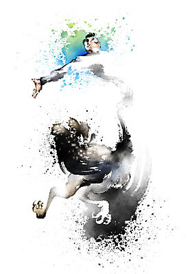 PSD 한마리 남자 일러스트 캘리그라피 응원 붓터치 한명 웃음 사람 상반신 성인 파란색 달리기 파이팅 검은색 희망 번짐 타조 국내일러스트 1 감정 컬러 모션 조류 표정 파일형식 효과