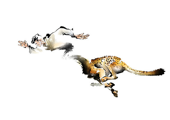 PSD 한마리 남자 포즈 일러스트 캘리그라피 응원 붓터치 한명 사람 상반신 성인 달리기 노란색 파이팅 검은색 희망 역동적 번짐 치타 성인남자한명만 국내일러스트 1 감정 컬러 컨셉 포유류 모션 남자한명만 성인남자만 파일형식 효과