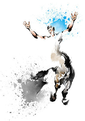 PSD 한마리 남자 포즈 일러스트 캘리그라피 응원 팔벌리기 붓터치 한명 사람 상반신 성인 파란색 달리기 파이팅 검은색 희망 기쁨 기운 말_동물 번짐 팔 힘찬 성인남자한명만 국내일러스트 1 감정 컬러 컨셉 포유류 모션 신체부위 남자한명만 성인남자만 파일형식 효과