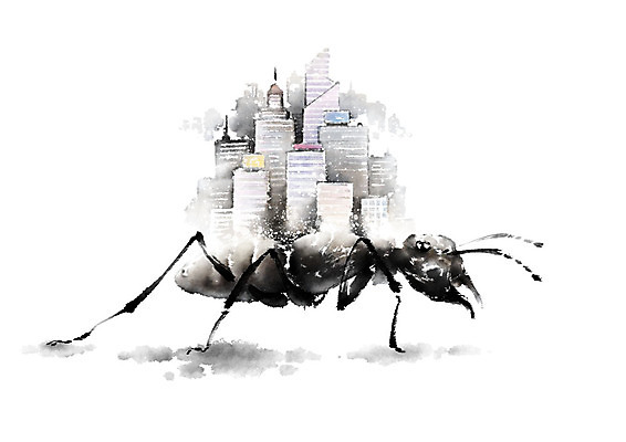 PSD 한마리 곤충 일러스트 캘리그라피 성공 붓터치 사람없음 건물 빨간색 파란색 검은색 도시 결심 번짐 열정 개미 국내일러스트 동물 1 건축물 감정 컬러 컨셉 파일형식 효과