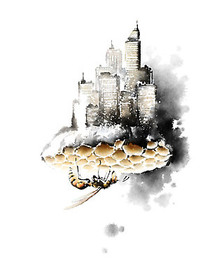 PSD 한마리 건축 곤충 일러스트 캘리그라피 성공 붓터치 사람없음 건물 노란색 검은색 도시 결심 벌 번짐 열정 벌집 국내일러스트 동물 1 건축물 감정 컬러 컨셉 파일형식 효과