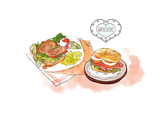 PSD 일러스트 수채화 따뜻함 샌드위치 사람없음 주황색 달콤 크루아상 메뉴 냅킨 브런치 닭가슴살 스크램블 국내일러스트 음식 빵 컬러 식사 닭고기 맛 계란요리 파일형식