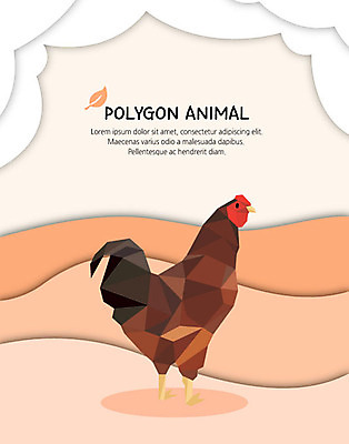 동물 구름 한마리 일러스트 초원 사람없음 환경 닭 사회이슈 폴리곤 국내일러스트 AI파일 자연요소 1 컨셉 조류 파일형식 벡터