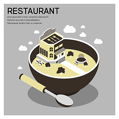 나무 구름 그릇 벤치 일러스트 자동차 사람없음 건물 식당 레스토랑 숟가락 분수 분수대 심플 아이소메트릭 국내일러스트 AI파일 자연요소 식물 식기 건축물 육상교통 의자 수저 상점 파일형식 벡터