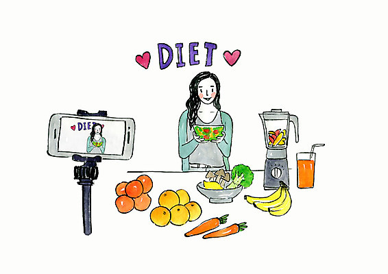 PSD 여자 음식 다이어트 채소 과일 일러스트 수채화 건강 한명 사람 상반신 성인 스마트폰 촬영 주스 샐러드 믹서 방송 성인여자한명만 인터넷방송 크리에이터 1인미디어 국내일러스트 직업 1 음료 핸드폰 스마트기기 여자한명만 성인여자만 파일형식