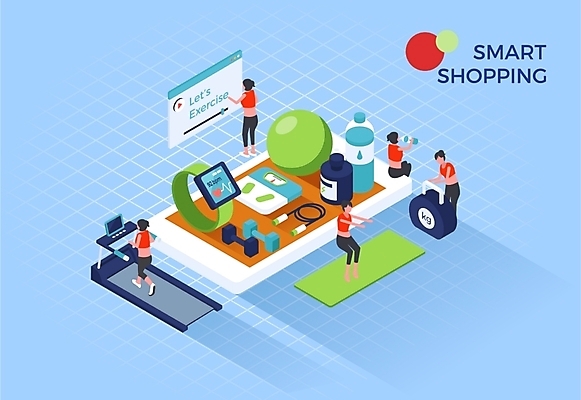 전신 여자 일러스트 모바일 사람 여러명 성인 물 파란색 스마트폰 쇼핑 운동기구 아령 매트 짐볼 스마트 체중계 줄넘기 런닝머신 모바일쇼핑 아이소메트릭 영양제 스마트워치 온라인구매 스토어 2024트렌드 버라이어티가격전략 국내일러스트 AI파일 자연요소 컬러 다수 컨셉 핸드폰 스마트기기 운동 약 유행 헬스 온라인쇼핑 신조어 웨어러블 파일형식 벡터 2024년