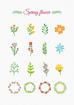 PSD 꽃잎 꽃 잎 꽃백그라운드 일러스트 봄꽃 나뭇잎 프레임 사람없음 세트 화관 봄 다양 엘리먼트 국내일러스트 식물 계절 다수 백그라운드 파일형식