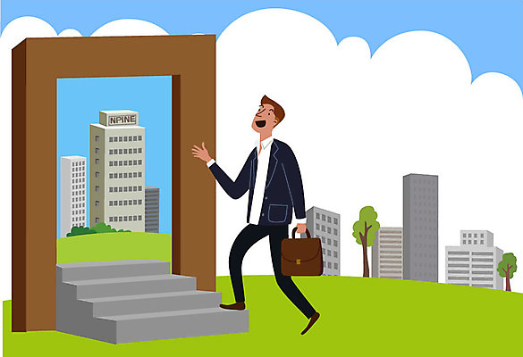 전신 남자 서류가방 일러스트 회사 한명 웃음 사람 정장 빌딩 20대 성인 건물 문 계단 희망 구직 실업 합격 오르기 청년실업 취업준비생 일자리 통과 국내일러스트 AI파일 1 건축물 옷 감정 컨셉 가방 비즈니스 모션 표정 청년 사회이슈 파일형식 벡터