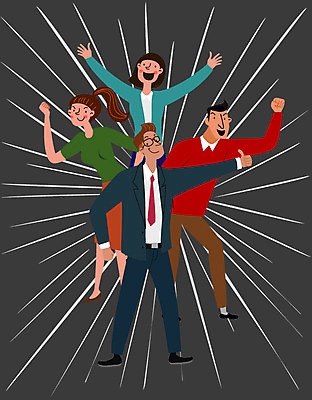 전신 여자 남자 행복 일러스트 응원 사람 여러명 20대 성인 파이팅 기쁨 만세 구직 최고 실업 즐거움 합격 청년실업 취업준비생 일자리 국내일러스트 AI파일 감정 다수 컨셉 비즈니스 모션 청년 사회이슈 파일형식 벡터