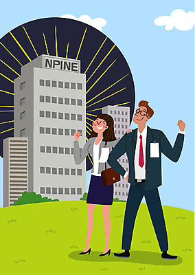 전신 여자 남자 행복 일러스트 회사 사람 정장 빌딩 잔디 20대 성인 두명 건물 파이팅 구직 실업 합격 신입사원 면접 청년실업 취업준비생 일자리 입사시험 국내일러스트 AI파일 식물 건축물 옷 감정 컨셉 비즈니스 모션 청년 시험 사회이슈 파일형식 벡터