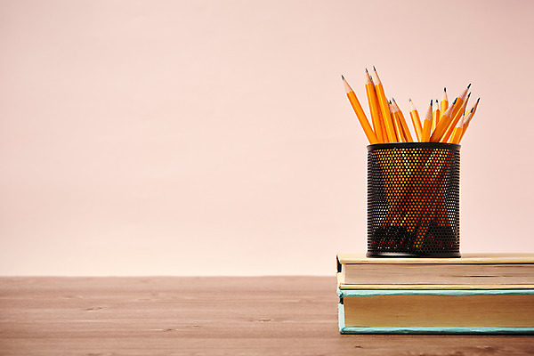 포토 JPG 스튜디오촬영 교육 실내 누끼 사람없음 책 연필 여러개 오브젝트 연필꽂이 교육용품 에듀 완구용품 창의력 분홍색배경 국내포토 분홍색 다수 백그라운드 문구용품 학용품 내부 필기구 에듀케이션 파일형식