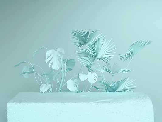 포토 JPG 해외이미지 디자인 백그라운드 사람없음 그래픽 3D 무대 단상 열대잎 파스텔톤 포디움 목업 해외포토 컬러 잎 디지털합성 파일형식 이미지허브