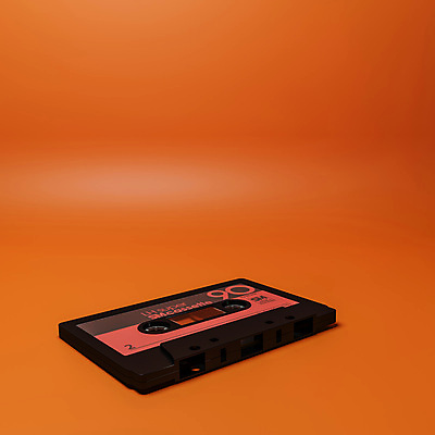 포토 JPG 해외이미지 음악 노래 사람없음 3D 카세트테이프 오브젝트 복고 오디오 아날로그 스테레오 구식 주황색배경 해외포토 백그라운드 문화예술 전자제품 주황색 소리 디지털합성 파일형식 이미지허브