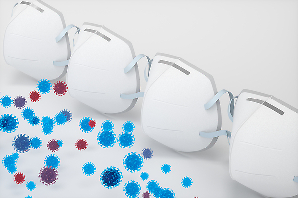 JPG 해외이미지 의학 마스크 사람없음 3D 흰색 바이러스 방역 전염병 코로나바이러스 델타변이바이러스 오미크론 해외포토 포토 컬러 질병 디지털합성 파일형식 이미지허브