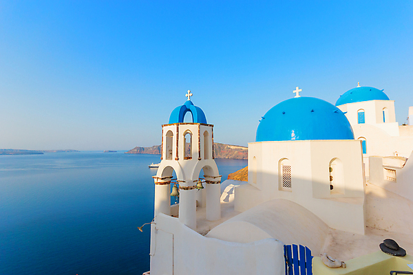 포토 JPG 해외이미지 유럽 기독교 여행 십자가 하늘 사람없음 야외 파란색 교회 도시 그리스 휴양지 종탑 산토리니 해외포토 나라 종교 컬러 종교건축 건물 탑 장소 파일형식 이미지허브