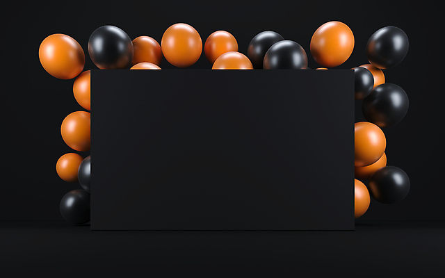 포토 JPG 해외이미지 백그라운드 프레임 사람없음 검은색 주황색 축하 풍선 카피스페이스 해외포토 컬러 컨셉 공백 파일형식 이미지허브
