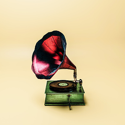 포토 JPG 해외이미지 음악 사람없음 3D 골동품 클래식 고급 오브젝트 복고 아날로그 축음기 턴테이블 구식 해외포토 음향기기 컨셉 문화예술 디지털합성 파일형식 이미지허브