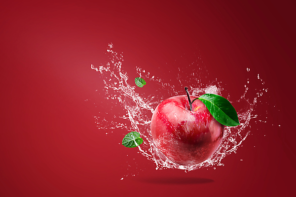포토 JPG 해외이미지 과일 사람없음 한개 사과 튀는물 빨간배경 스플래쉬 해외포토 1 백그라운드 빨간색 액체표현 파일형식 이미지허브