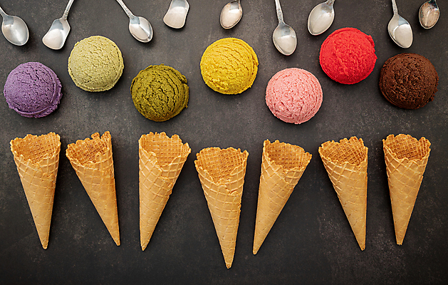 포토 JPG 해외이미지 사람없음 티스푼 아이스크림콘 콘아이스크림 해외포토 아이스크림 숟가락 콘 파일형식 이미지허브