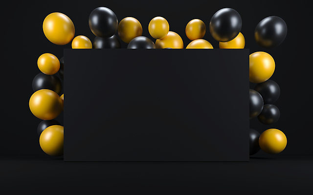 포토 JPG 해외이미지 백그라운드 프레임 사람없음 노란색 검은색 축하 풍선 카피스페이스 해외포토 컬러 컨셉 공백 파일형식 이미지허브