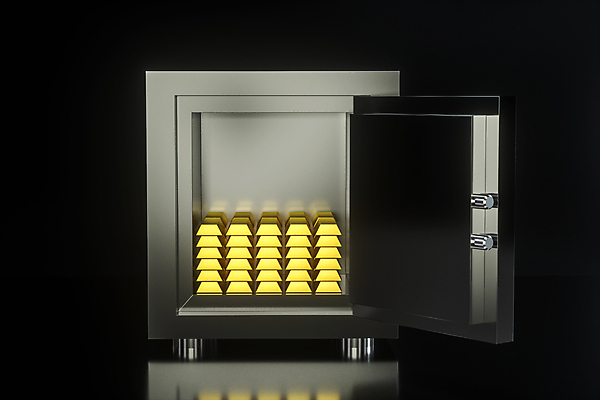 포토 JPG 해외이미지 안전 사람없음 3D 검은색 저축 보호 디지털합성 보안 금고 금괴 해외포토 컬러 컨셉 금융 황금 파일형식 이미지허브