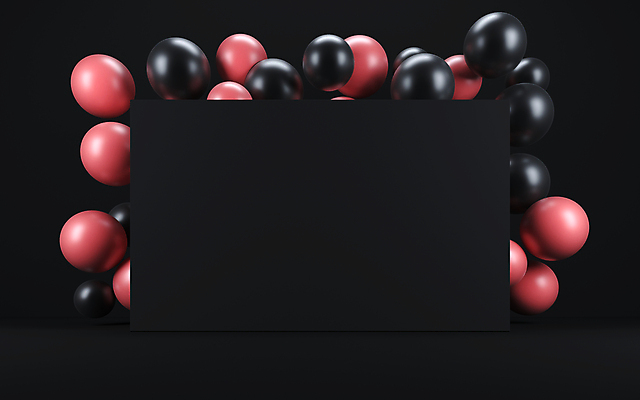 포토 JPG 해외이미지 분홍색 백그라운드 프레임 사람없음 검은색 축하 풍선 카피스페이스 해외포토 컬러 컨셉 공백 파일형식 이미지허브