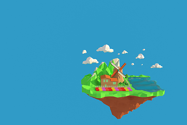 포토 JPG 해외이미지 나무 호수 산 주택 사람없음 3D 풍차 세계문화유산 지형 잔세스칸스 풍차집 로우폴리 해외포토 식물 건물 문화재 디지털합성 네덜란드 파일형식 이미지허브