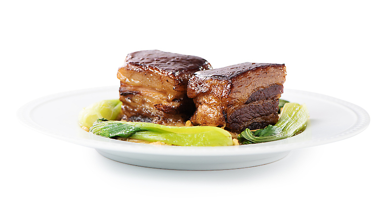 포토 JPG 해외이미지 접시 실내 돼지고기 사람없음 중식 흰배경 청경채 동파육 해외포토 식기 음식 백그라운드 채소 육류 내부 흰색 파일형식 이미지허브