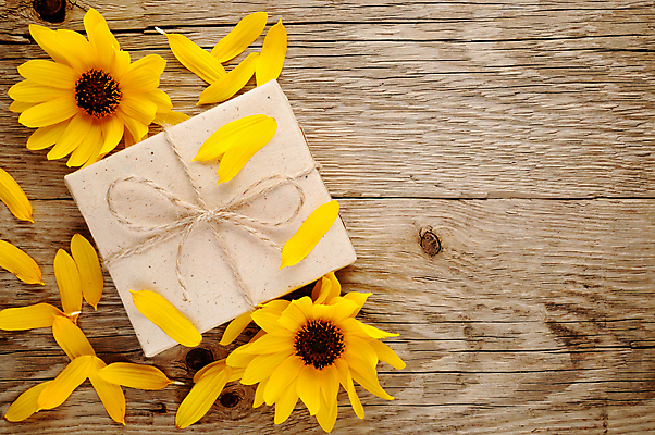 포토 JPG 해외이미지 꽃잎 해바라기 실내 사람없음 선물상자 나무바닥 해외포토 꽃 바닥 선물 내부 상자 파일형식 이미지허브